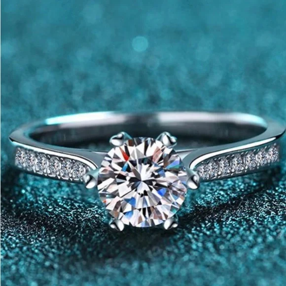 1CT certified with registration form Moissanite ring - Picture 3 of 5